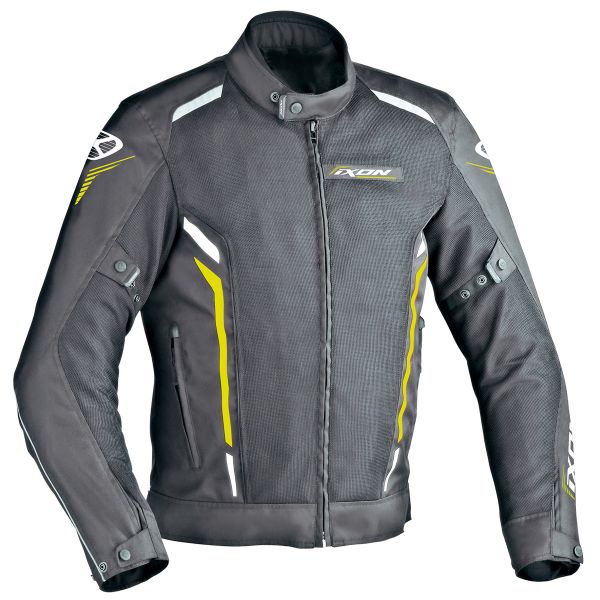 Blouson Moto Ixon Cooler Noir Blanc Jaune Vif