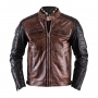 Blouson Moto Helstons Cruiser Leather Rag Camel Black