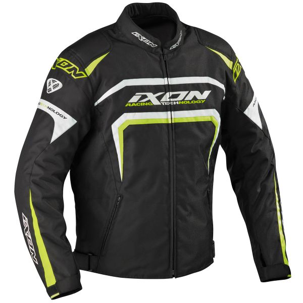 Blouson Moto Ixon Eager Noir Blanc Jaune