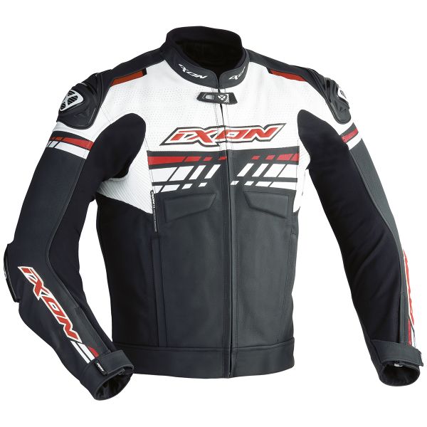 Blouson Moto Ixon Exocet Noir Blanc Rouge