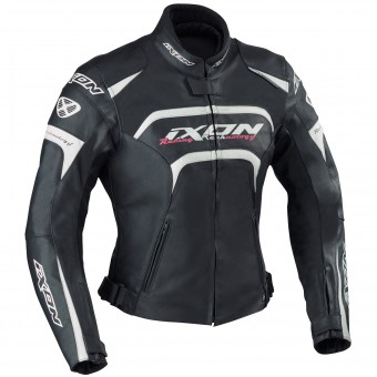 Blouson Moto Ixon Fever Noir Blanc Fushia