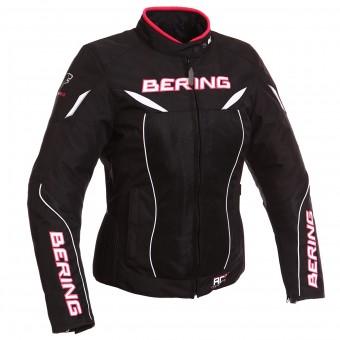 Blouson Moto Bering Lady Kwerk Noir Blanc Fuchsia