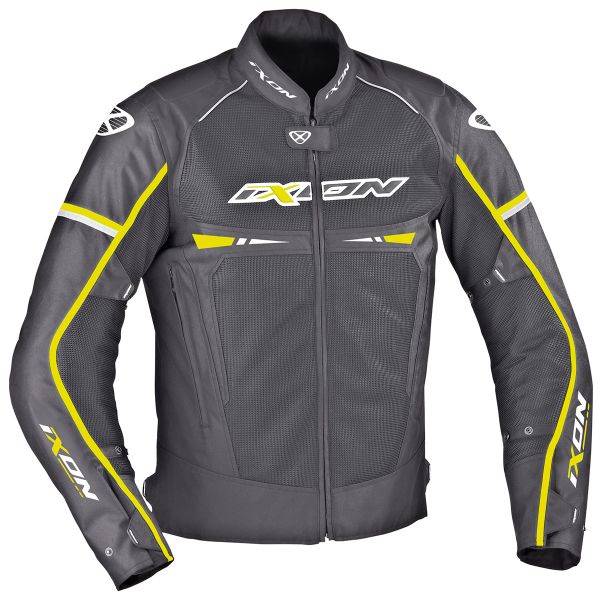 Blouson Moto Ixon Pitrace Noir Blanc Jaune Vif