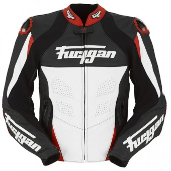 Blouson Moto Furygan Race Noir Blanc Rouge