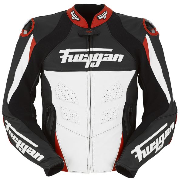 Blouson Moto Furygan Race Noir Blanc Rouge