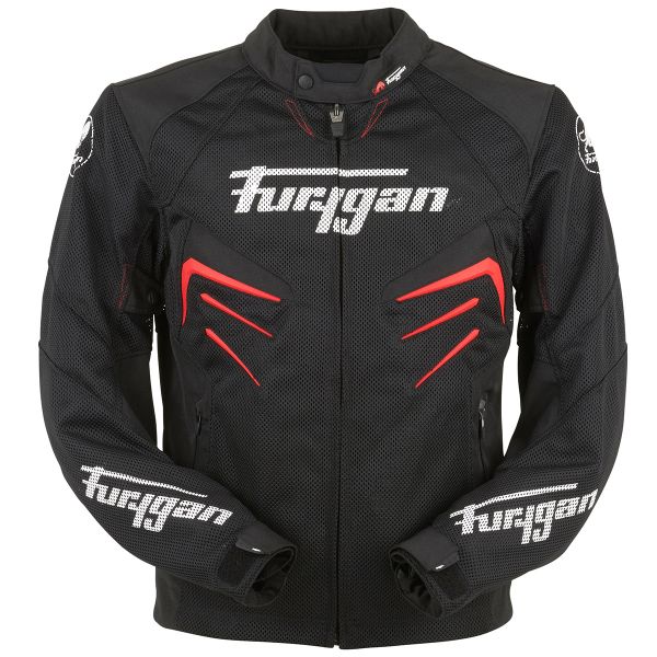 Blouson Moto Furygan Skull Vented Noir Rouge Blanc
