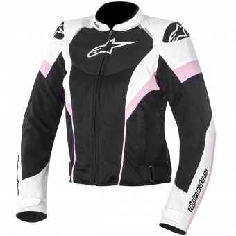 Blouson Moto Alpinestars Stella T-GP Plus R Air Noir Blanc Rose