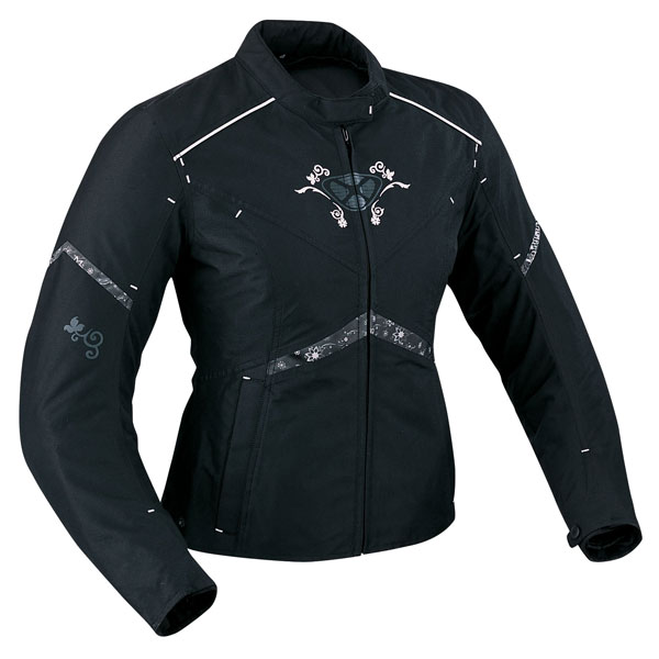 Blouson Moto Ixon Diva Star Noir Blanc