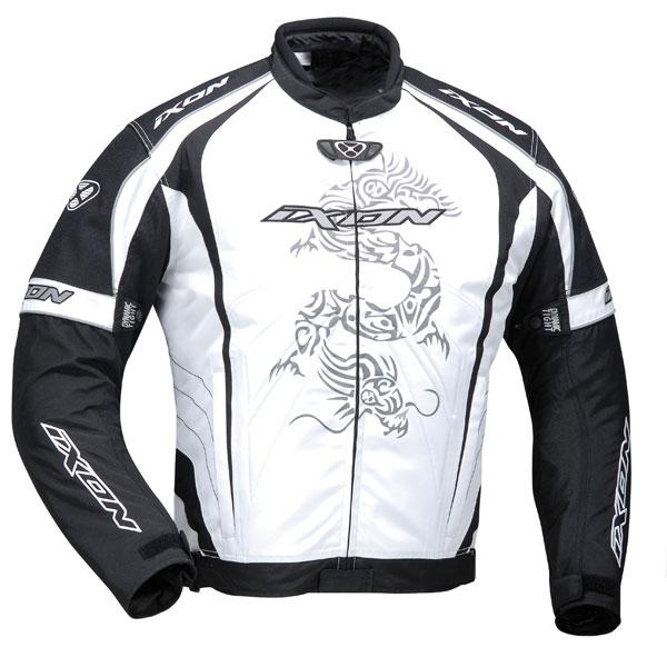 Blouson Moto Ixon Dragon Blanc Noir