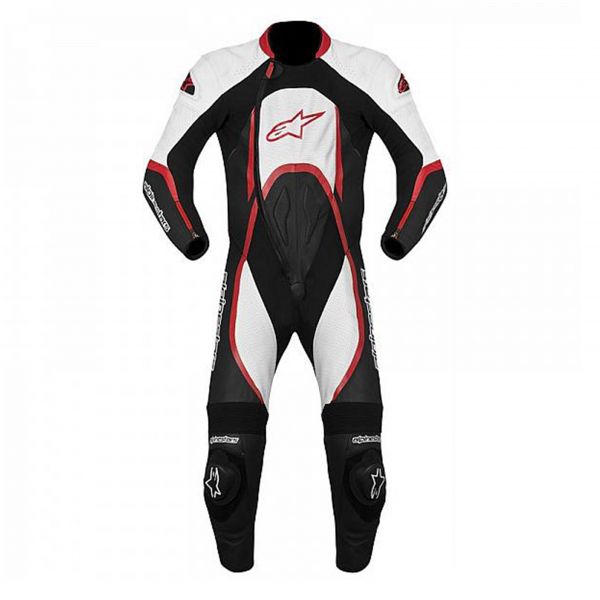 Combinaison Moto Cuir Alpinestars Orbiter Noir Blanc Rouge