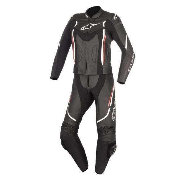 Combinaison Moto Cuir Alpinestars Stella Motegi V2 2P Black White Red