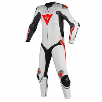 Combinaison Moto Cuir Dainese Mugello R D-Air Black White Fluo Red Combinaison Moto Cuir Dainese Mugello R D-Air Black White Fluo Red