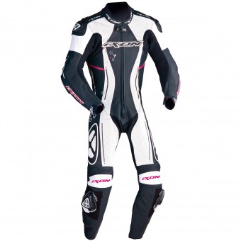 Combinaison Moto Cuir Ixon Astrale Noir Blanc Fushia