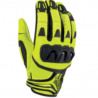Gants Moto ICON Overlord Resistance Hi-Viz Yellow