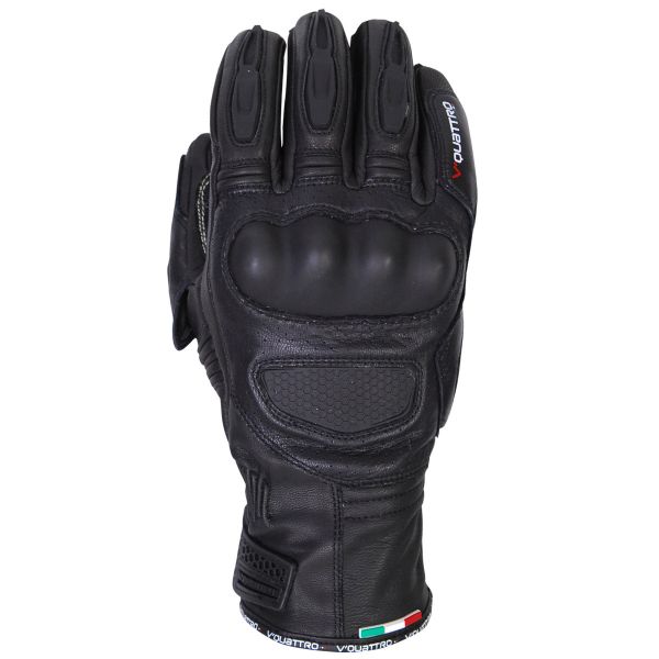 Gants Moto V'Quattro Pilote Noir