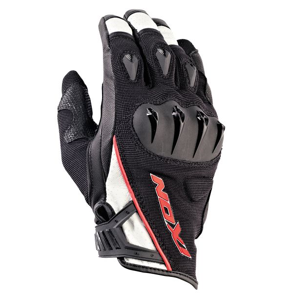 Gants Moto Ixon RS Print VX HP Noir Blanc Rouge