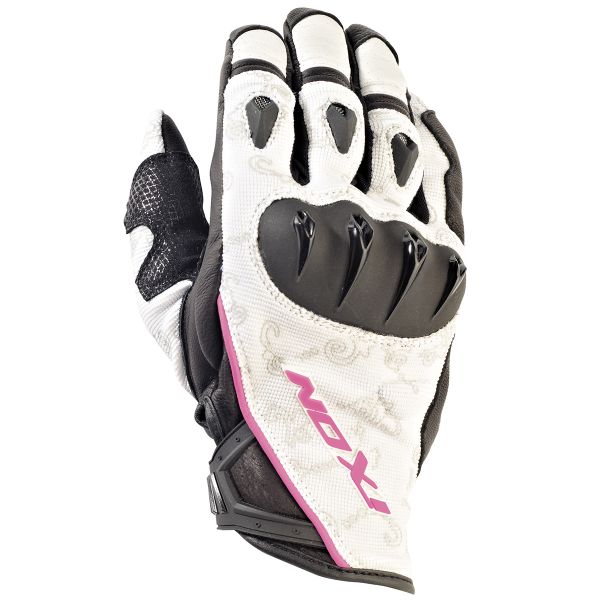 Gants Moto Ixon RS Tatoo VX HP Noir Blanc Rose