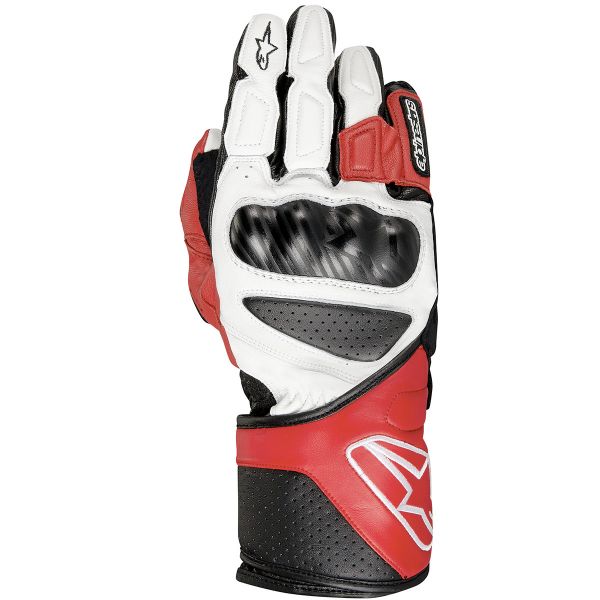 Gants Moto Alpinestars SP-8 Blanc Rouge Noir
