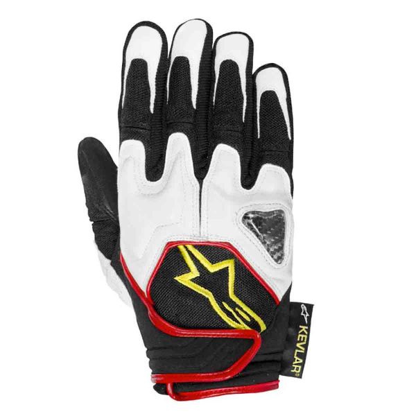 Gants Moto Alpinestars Scheme Noir Blanc Jaune Fluo