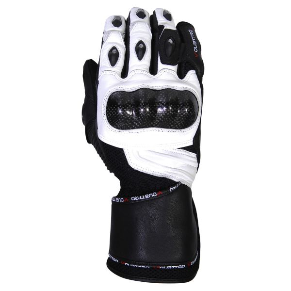 Gants Moto V'Quattro Bandit Noir Blanc