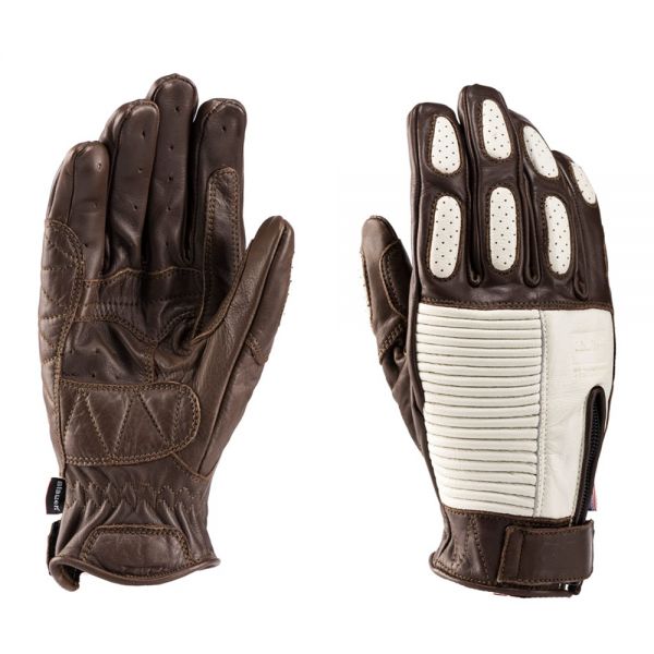 Gants Moto Blauer Banner Marron Blanc