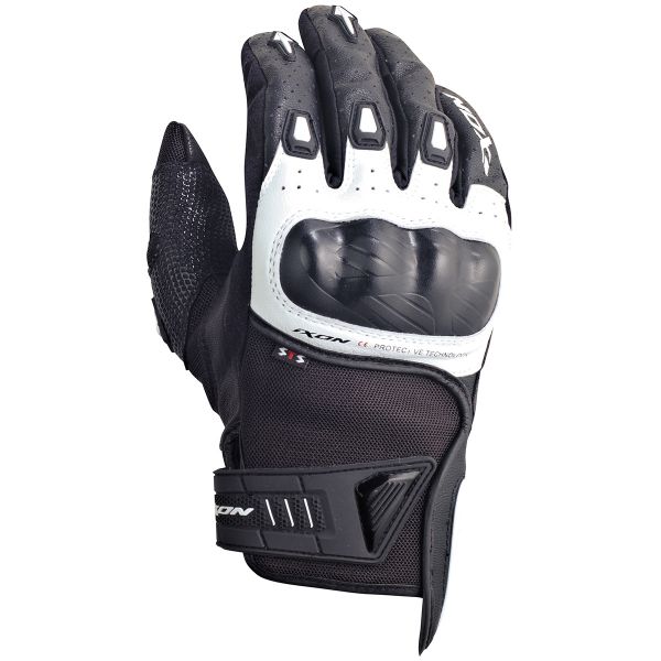 Gants Moto Ixon RS Burn HP Noir Blanc