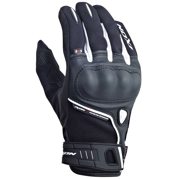 Gants Moto Ixon RS Grip HP Noir Blanc