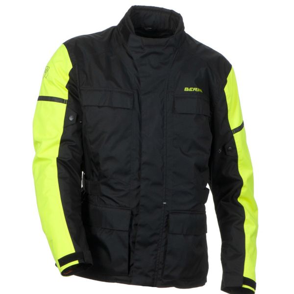 Veste Moto Bering Absolute Noir Jaune Fluo
