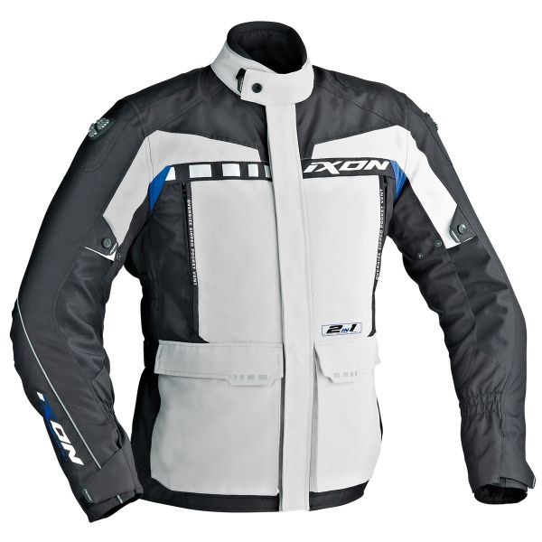 Veste Moto Ixon Corsica Gris Noir Bleu