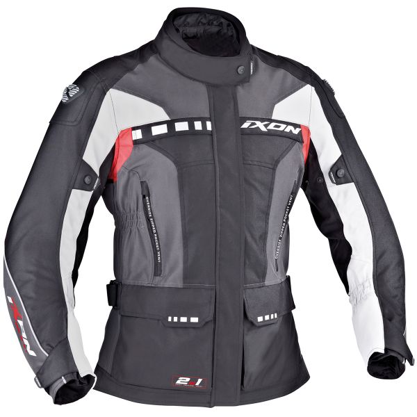 Veste Moto Ixon Corsica Lady Noir Gris Rouge