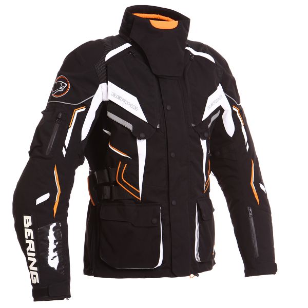 Veste Moto Bering Komodo Noir Blanc Orange