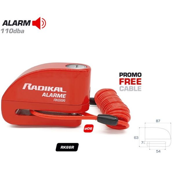 Bloc-disques Radikal Bloque disque alarme 110DB RK66R