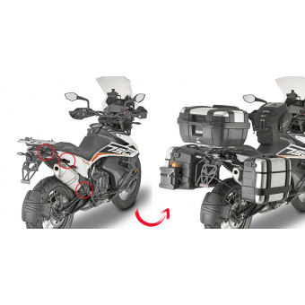 Kits de fixation valise Givi Support Liaison Rapide Valise PLOR7710MK KTM 790/890 Adventure (19-21) Kits de fixation valise Givi Support Liaison Rapide Valise PLOR7710MK KTM 790/890 Adventure (19-21)