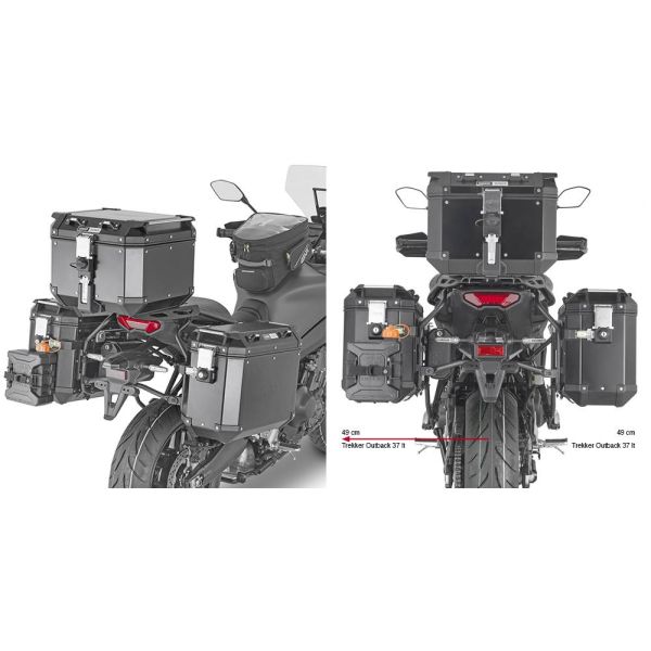 Kits de fixation valise Givi Support valises trekker outback PLO2159CAM Yamaha Tracer 9 (21-23)