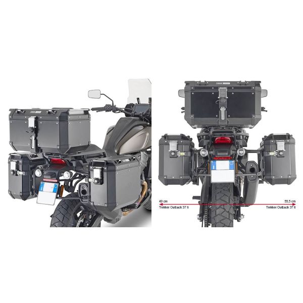 Kits de fixation valise Givi Support valises Trekker Outback PLO8400CAM Harley Davidson Pan America