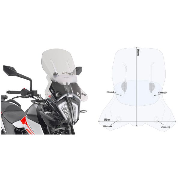 Bulle Givi Bulle AF7711 Modulable Airflow KTM 390 Adventure (20-23)