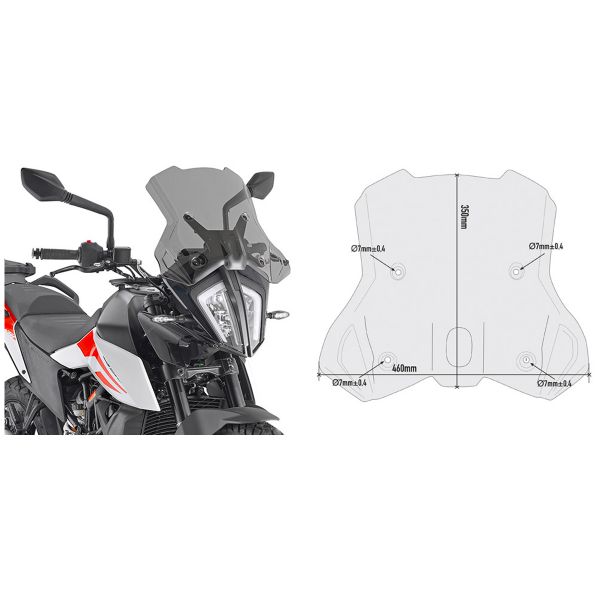 Pare-brise Givi Pare-brise 7710D Fum KTM 390 Adventure (20)