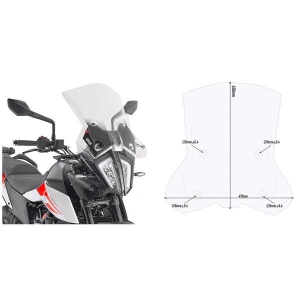Pare-brise Givi Pare-brise 7710DT KTM 390 Adventure/790 Adventure (19-21)