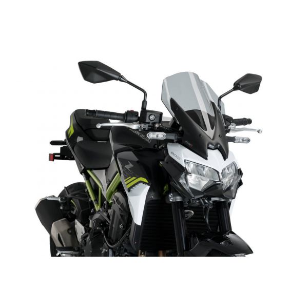 Saute-vent Sport ERMAX Noir Clair Pour Kawasaki Z900 (2017-2019) - Hauteur 30 Cm, Homologué TUV/ABE