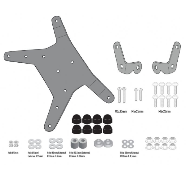 Supports Bulle & Pare-brise Givi Kit de fixation pare-brise D7711KIT KTM 390/790/890 Adventure (19-21)