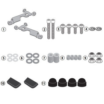Supports Bulle & Pare-brise Givi Kit de fixation Saute Vent 2166A Honda CB750 Hornet (23-24) Supports Bulle & Pare-brise Givi Kit de fixation Saute Vent 2166A Honda CB750 Hornet (23-24)