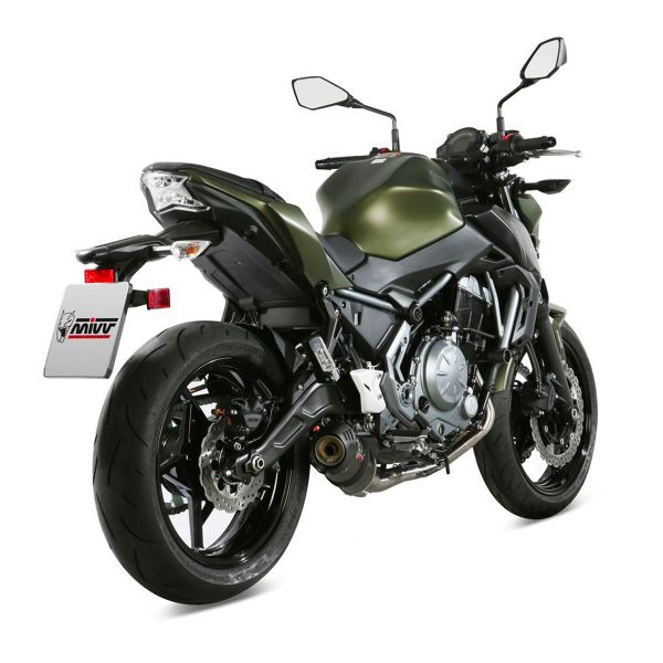 Ligne complte Mivv Oval Inox/Carbone Kawasaki Z650/Ninja 650 (17-21)