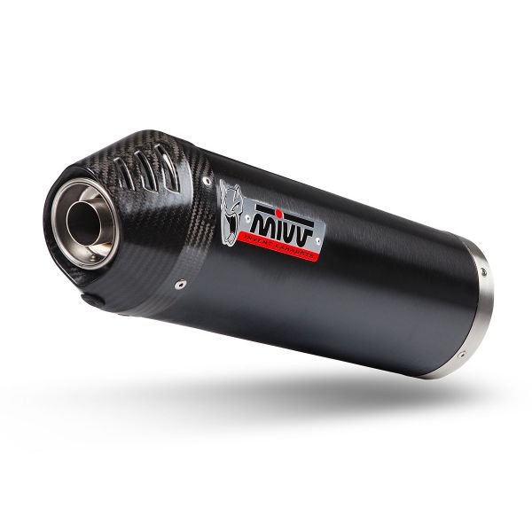 Silencieux Mivv Oval Inox Noir/Carbone Kymco Xciting 400I (13-16)