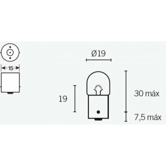 Ampoules Tecnium Ampoule R5 12V/5W culot BA15s Ampoules Tecnium Ampoule R5 12V/5W culot BA15s