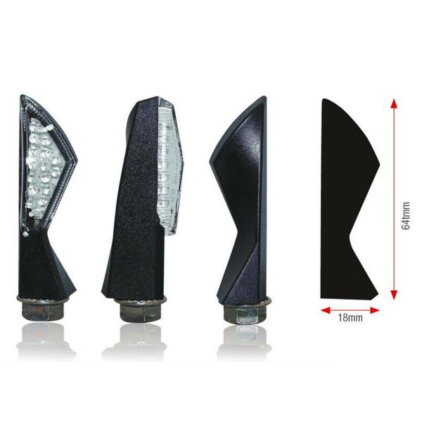 Clignotants moto & scooter Bihr Asym LED Noir