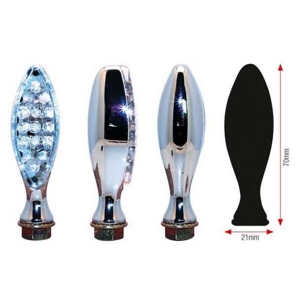 Clignotants moto & scooter Bihr Elipse LED mtal chrome