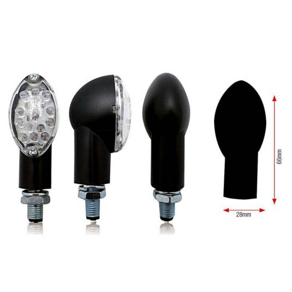Clignotants moto & scooter Bihr Oval LED Noir