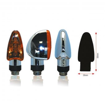 Clignotants moto & scooter Bihr Triangle chrome Clignotants moto & scooter Bihr Triangle chrome