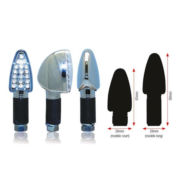 Clignotants moto & scooter Bihr Triangle LED chrome