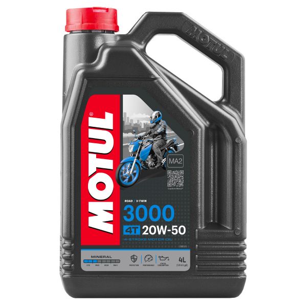 Huile moteur Motul 3000 20W50 4T 4L Huile moteur Motul 3000 20W50 4T 4L